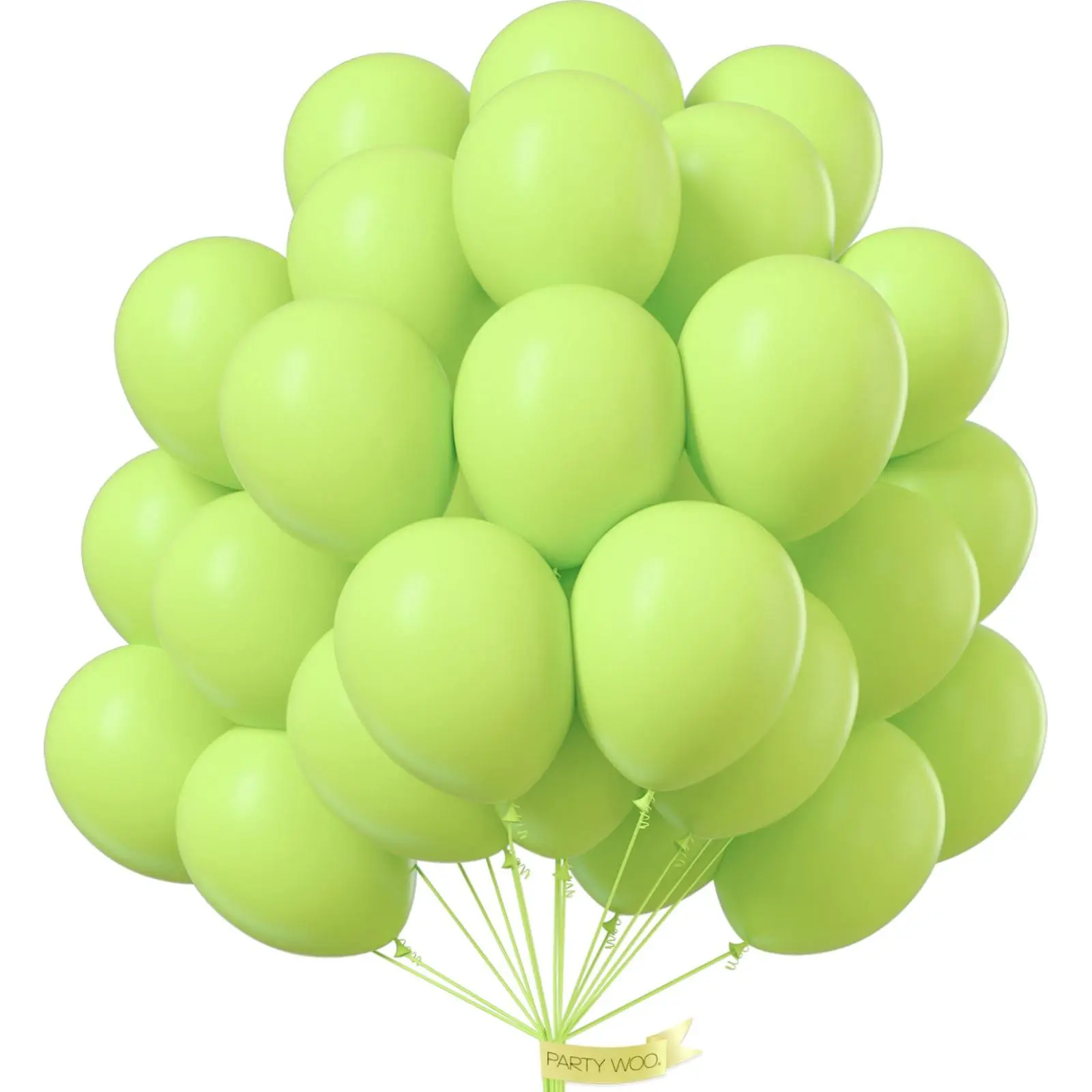 PartyWoo 100pcs 12-Inch Round Solid Lime Green Latex Helium-Fill Balloons, Festive Party Decor for Graduation, Wedding, Dinosaur Theme Events, Home & Party Supplies Green-Y6