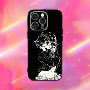 S-Shizuku M-Murasaki Anime Phone Case For iPhone 16,15,14,13,12,11,Pro,Max,Plus,X,XS,XR,SE,8,7,Mini,Soft Silicone Black Case