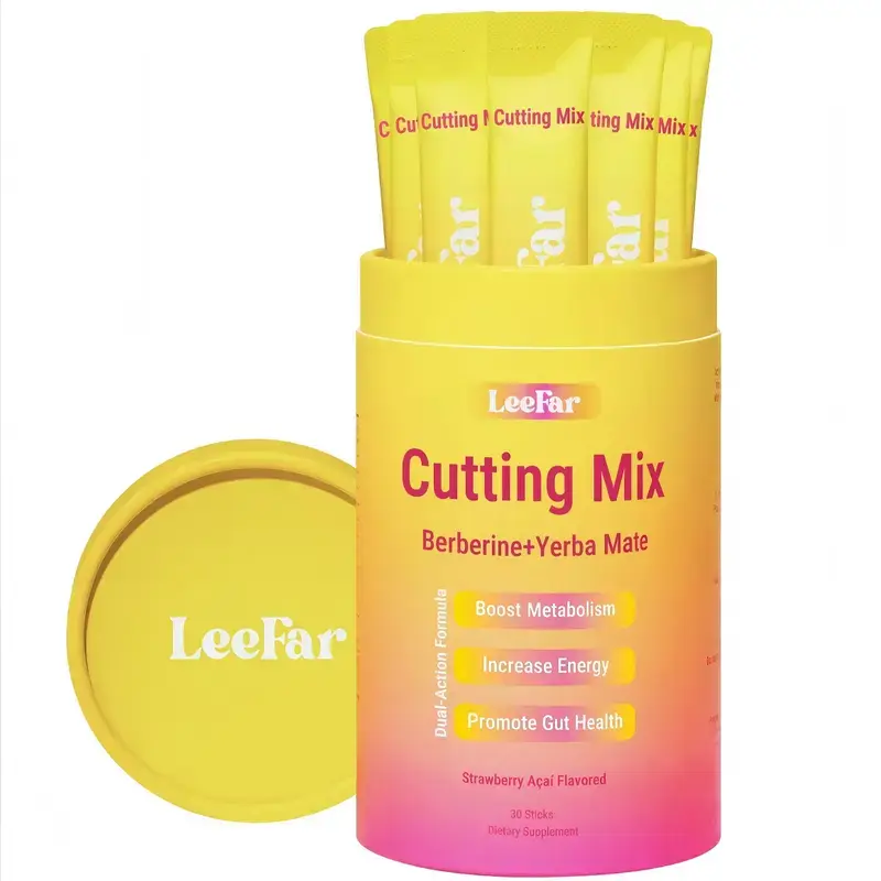 LeeFar Powdered Wellness Supplement Drink Mix - Berberine, Chromium, 5-HTP, Yerba Mate, Magnesium - 30 Servings