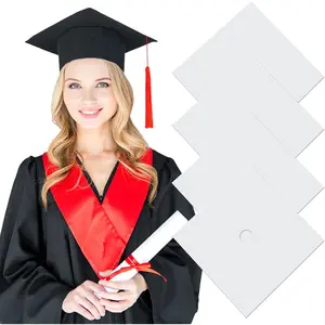 4 Pcs 9.1" x 9.1" Sublimation Blanks for Graduation Cap Decorations Lightweight Metal Graduation 2025 Gifts Accessories