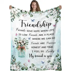 1Pc Friendship Gifts For Women Best Friend Soul Sister, Best Friend Blanket, Best Friend Birthday Gift Soft Flannel Blanket