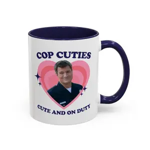 [Sale off up to 50%] Cop cuties, cute n' on duty fan girl Mug, John Nolan Cop Cuties Accent mug, Cop Cuties Mug, 11oz ceramic accent mug