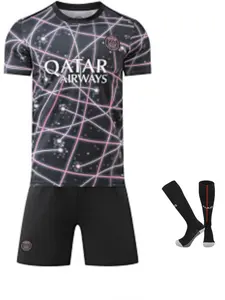 Paris Saint-Germain Soccer Jersey Kit Cyber Star Line Style, High Stretch Breathable Quick Dry Fabric, Football Fan Trendy Streetwear
