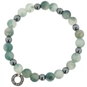 Glass of Venice Murano Glass Mare Nostrum Italian Beads Stretch Bracelet - Ocean Grey for Men and Women