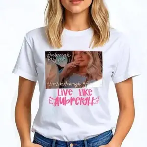 LivelikeAubreigh Fundraiser Support T-Shirt Graphic, Fitted, 100% Cotton, Short Sleeve, Crew Neck, Breathable - Classic