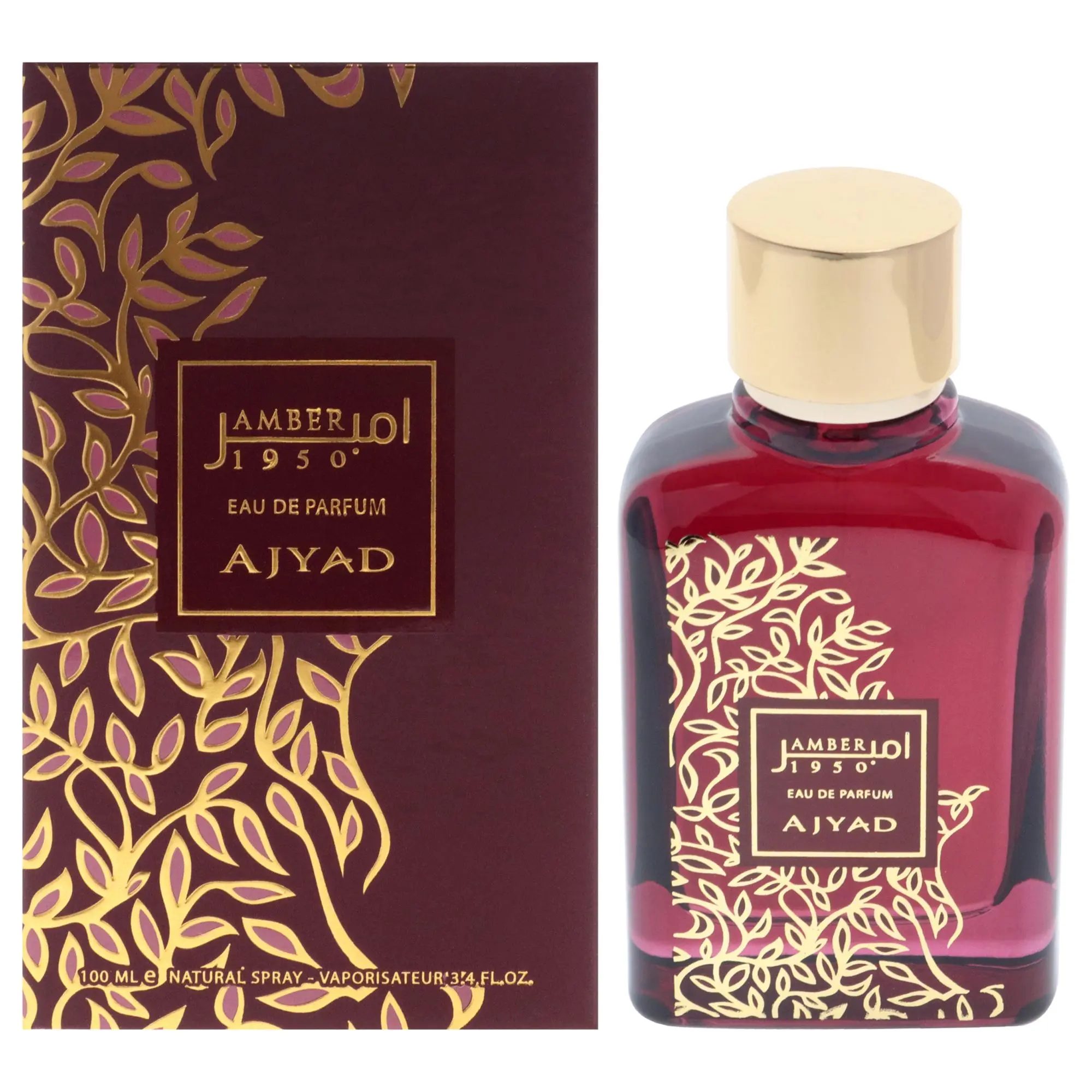 Amber by Ajyad Women's Fragrance - 3.4 fl oz EDP Spray Bottle, Single Unit Unisex Fragrance
