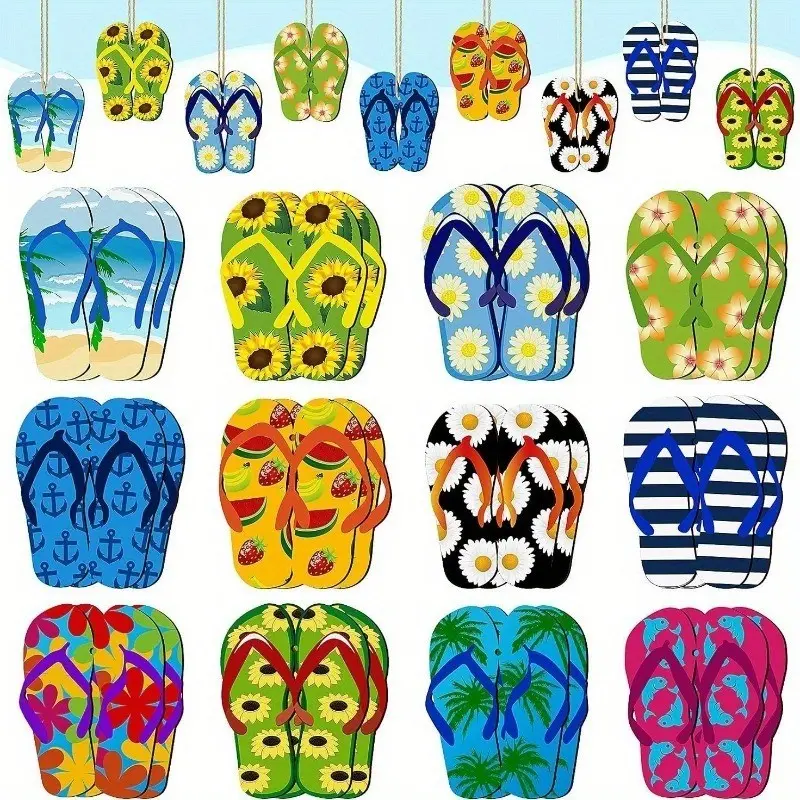 Summer Tree Decorations Set, Wooden Hanging Ornaments for Home & Garden, Perfect Summer Accessories for Outdoor Spaces