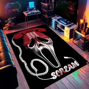 Scream (17) Cartoon Print Carpet, Home Living Room Bedroom Office Chair Under Carpet, Gift for Family and Friends, Christmas Decorative Carpet
