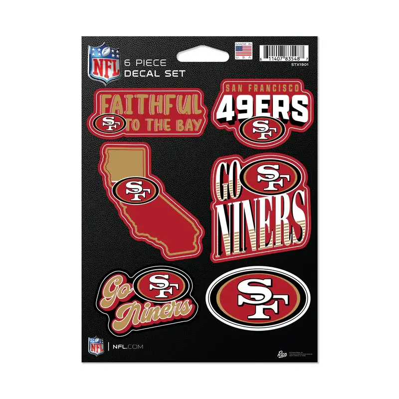 SAN FRANCSICO 49ERS 6-PIECE DECAL SET
