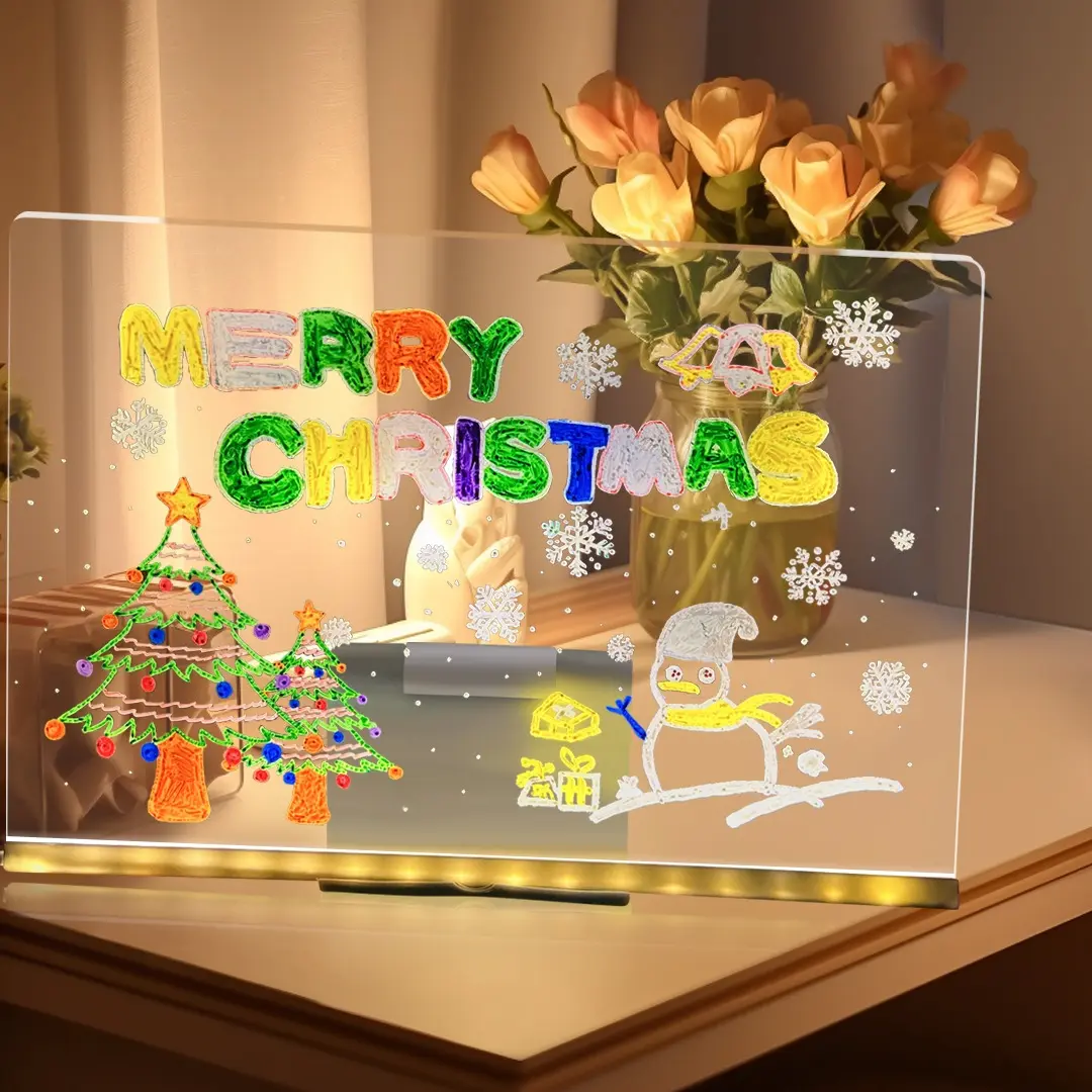 Style Transparent Acrylic Drawing Board, Erasable Colorful Paintboard for Kids, Writing Board, Message Board, Display Board