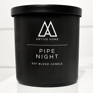Pipe Night Wood Wick Candle – Sweet Cherry Pipe Tobacco and Warm Woods (10 oz)