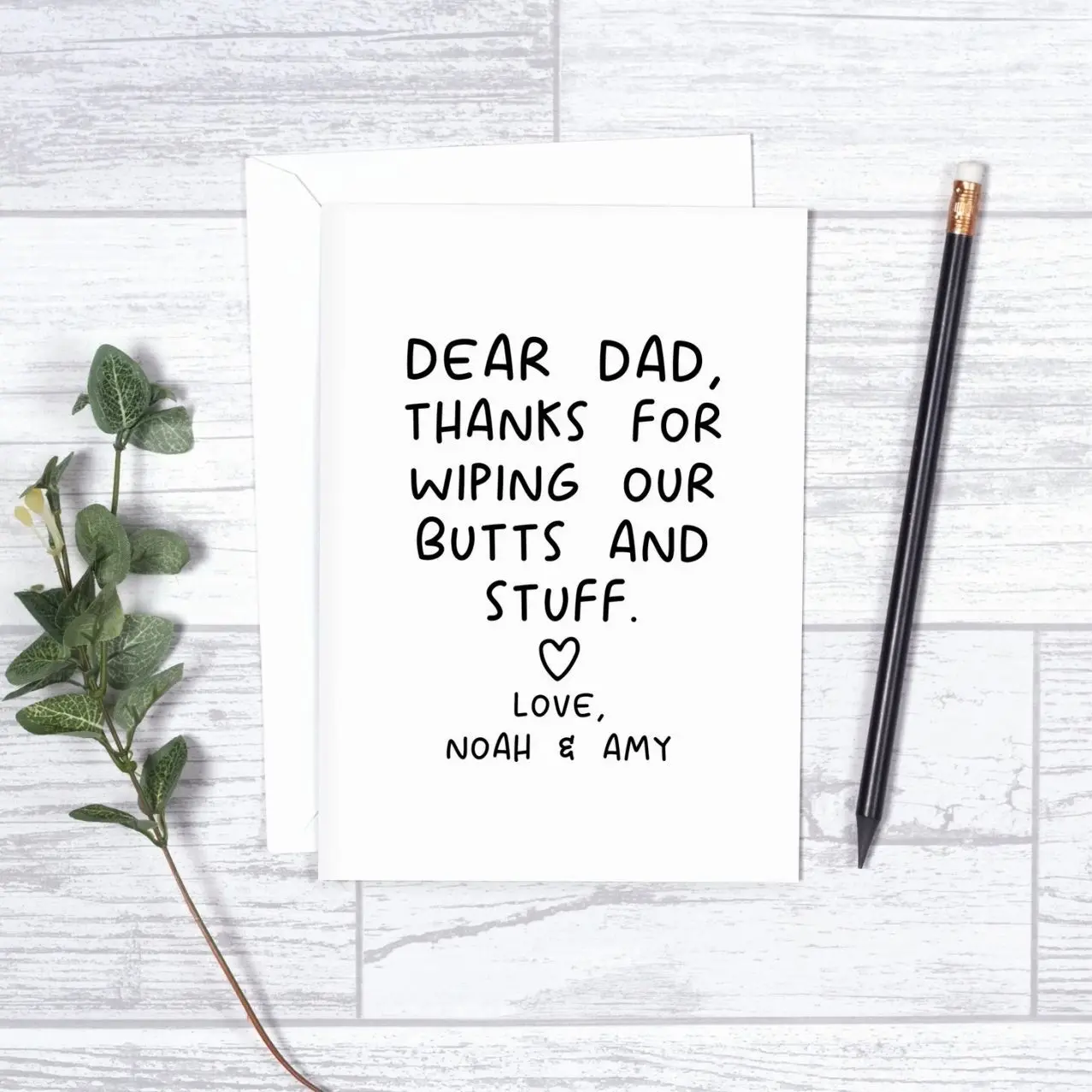 Cute Personalized Fathers Day From Toddler Card, Daddy Birthday Funny Gift, For New Dad Greeting Card, Christmas From Baby to Dad Card, Greeting Card with Envelope