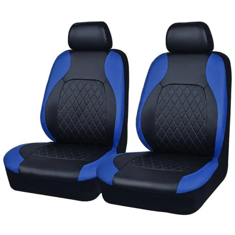 Front leather seat cover set, waterproof, durable, easy to install, car seat protectors with tire mark details, universal fit for most cars, trucks, SUVs, auto interior accessories