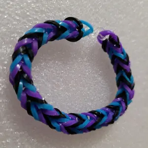 My Favorite Rubber Band Bracelet - One of My Favs Blue Purple and Black Colorway Handmade Accessory