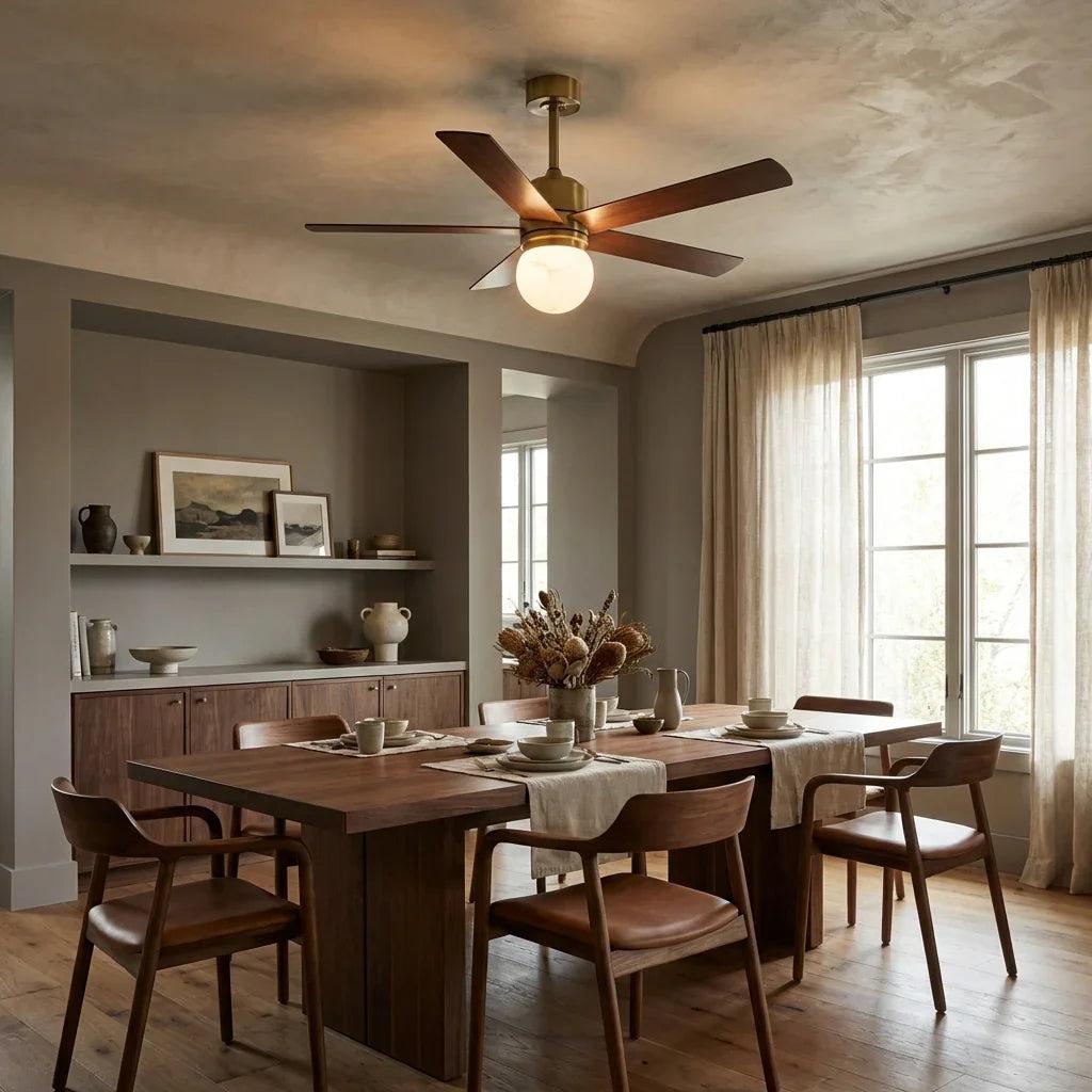 Alva 52 Inch LED Ceiling Fan with Double-Sided Blades, Downrod Mount, Reversible Quiet Motor & Remote Control Alva 52 Inch LED Ceiling Fan with Double-Sided Blades, Downrod Mount, Reversible Quiet Motor & Remote Control