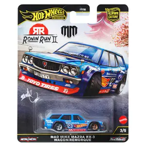 Hot Wheels Car Culture 2025 Ronin Run ll Mad Mike Mazda RX-3 Wagon, 1:64 Scale, Diecast Model Car