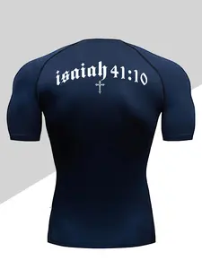 Men's Dragon Print Compression T-Shirt, Quick-Dry Breathable Stretch Fabric, Tight-Fitting Short Sleeve Top for Fitness and Outdoor Activities