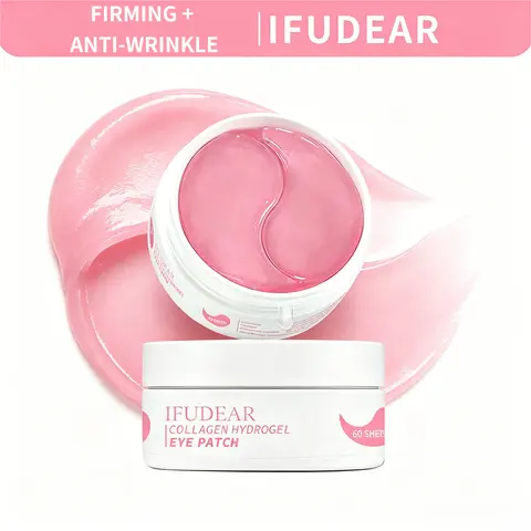 [IFUDEAR Official] Caffeine Collagen Hydrogel Under-Eye Patches (60 Sheets) - Niacinamide, Glycerin Infused Eye Treatments for Depuffing, Dark Circles, Anti-Wrinkle, Brightening, Moisture - Korean Glass Skin Morning Routine Skincare