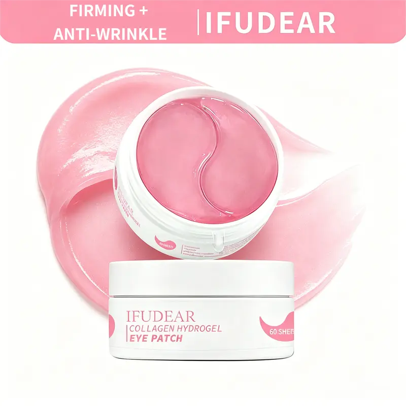 [IFUDEAR Official] Caffeine Collagen Hydrogel Under-Eye Patches (60 Sheets) - Niacinamide, Glycerin Infused Eye Treatments for Depuffing, Dark Circles, Anti-Wrinkle, Brightening, Moisture - Korean Glass Skin Morning Routine Skincare