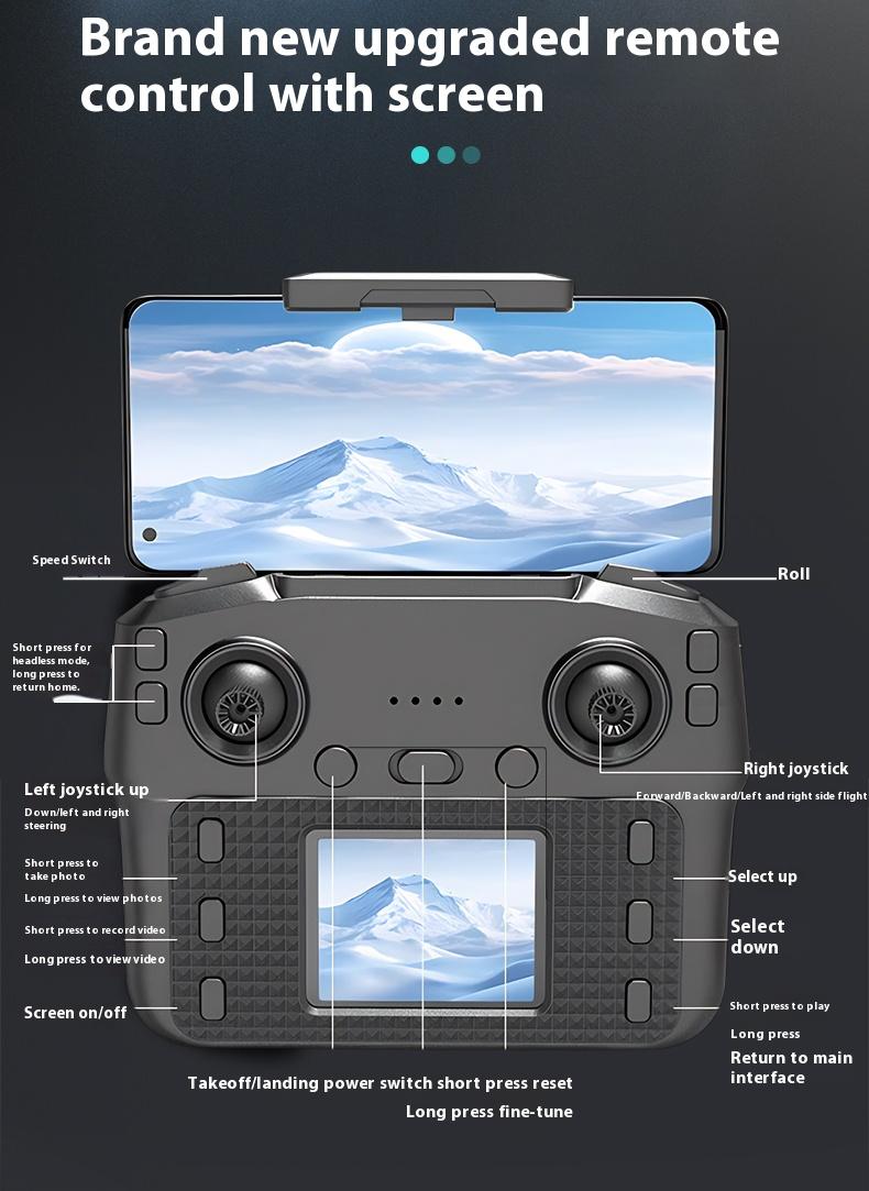 TongLi RC aircraft with a display screen, aerial photography drone, four-axis flight vehicle that can perform stunt rolls, portable and foldable. It is a wonderful holiday gift for kids aged 8 to 10Christmas Halloween Thanksgiving gift