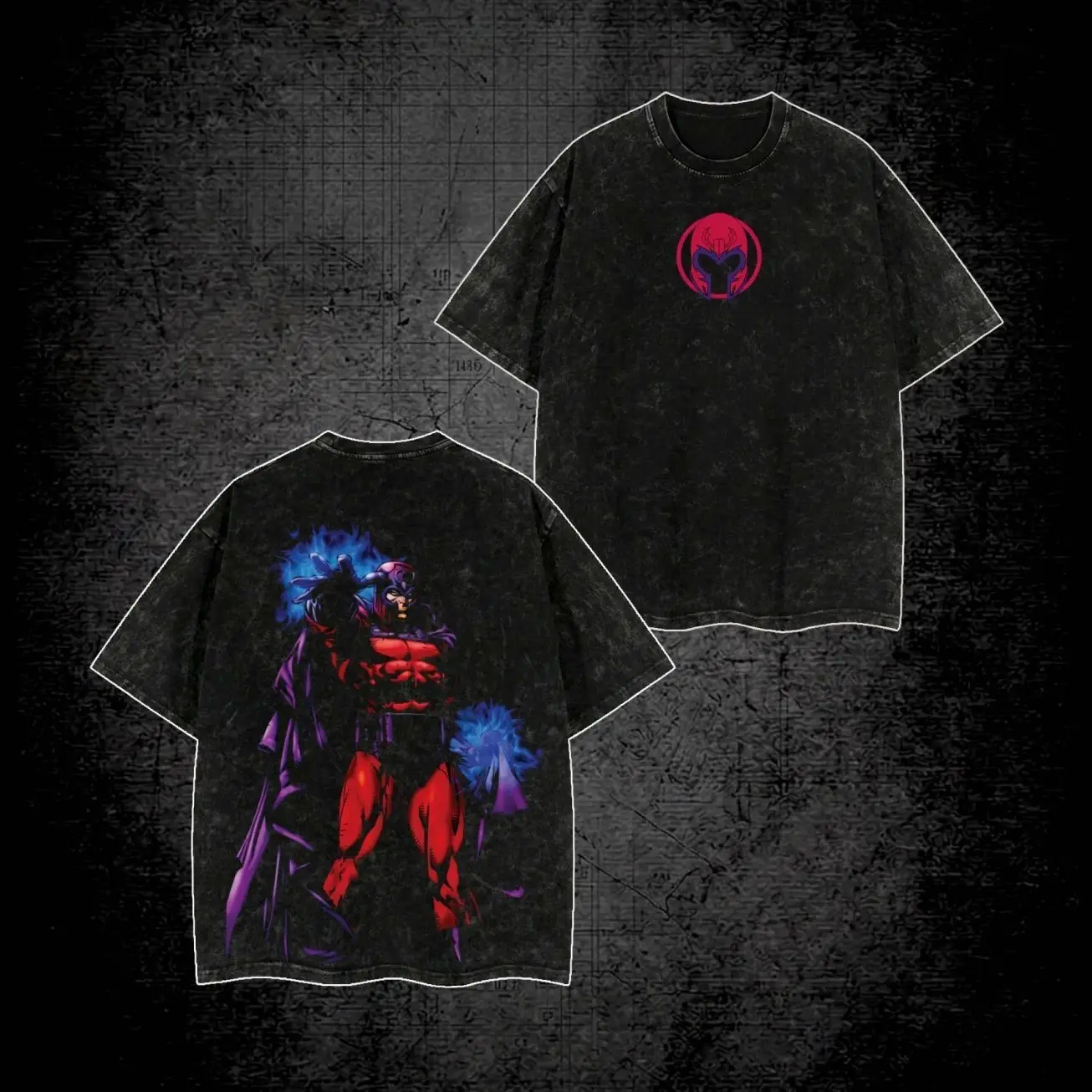 Magneto Washed T-Shirt Vintage Graphic Tee, Mutant Villain Streetwear Shirt, X-Men Master of Magnetism Apparel, Comic Style Unisex Oversized Cotton Tee 3QO