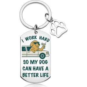 Dog Keychain Personalized Dog Gifts for Dogs Lovers Pets Gifts for Women Men Girls Boys Best Dog Dad Mom Gift Funny Paw Print Dogs Keychain Accessories Cute Dog Key Chain Gift Ideas