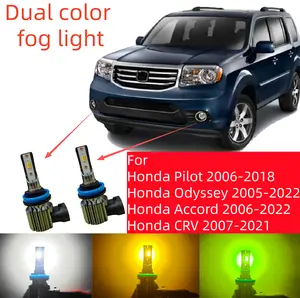 Dual Color Fog Light Bulbs for Honda Pilot Odyssey Accord CRV 2006-2020 White Lime Yellow DRL Upgrade