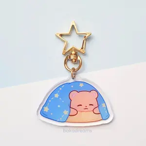 Sleepy Bear Acrylic Keychain