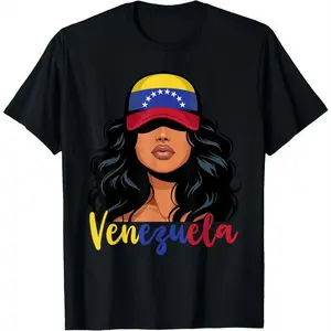 100%cotton enezuelan Girl Venezuela Flag Proud Venezolana Women T-Shirt