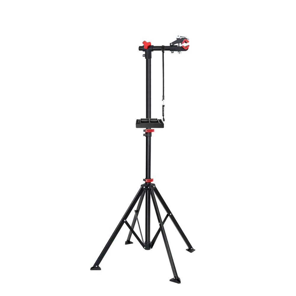 Heavy Duty Bike Repair Stand Bicycle Maintenance Work Stand Carbon Steel Plastic Adjustable Height Stable Folding Bicycle Repair Rack For Home Garage Workshop