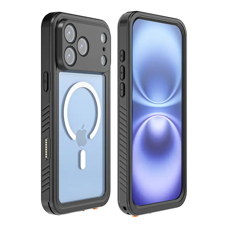 IP68 Waterproof Magnetic Case for iPhone 18 Pro Max / iPhone 18 Pro, Clear Water Proof Built-in Screen Protector Shockproof Dustproof Snowproof Full Body Rugged Underwater Phone Case with Lanyard