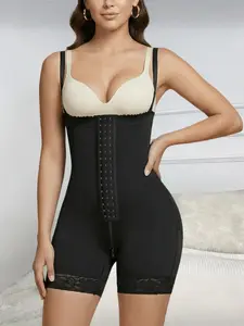 1 Count Women's Compressing Butt Lifting Tummy Control Compression Bodysuit, Underwear, Open Bust Smooth Body Shaper with Zipper Crotch, Fajas, Adjustable Hooks Firm Waist Jumpsuit for Ladies, Colombian Shapewear, Suitable for Daily & Party