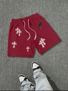 Men's Fashion Casual Fitted Shorts, Cross Print Design, Perfect Match for Various, Ideal Gift for Family and Friends