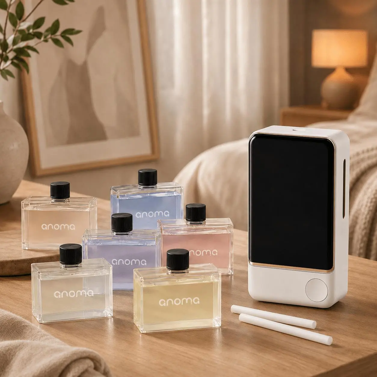Built-in Li-ion Batteries Wireless Smart Aromatherapy Humidifier & Essential Oil Diffuser Set - 1800mAh, USB Input, 7 Misting Modes, Fragrance Aroma Humidifier, Stress-Relief Device for Homes/Offices