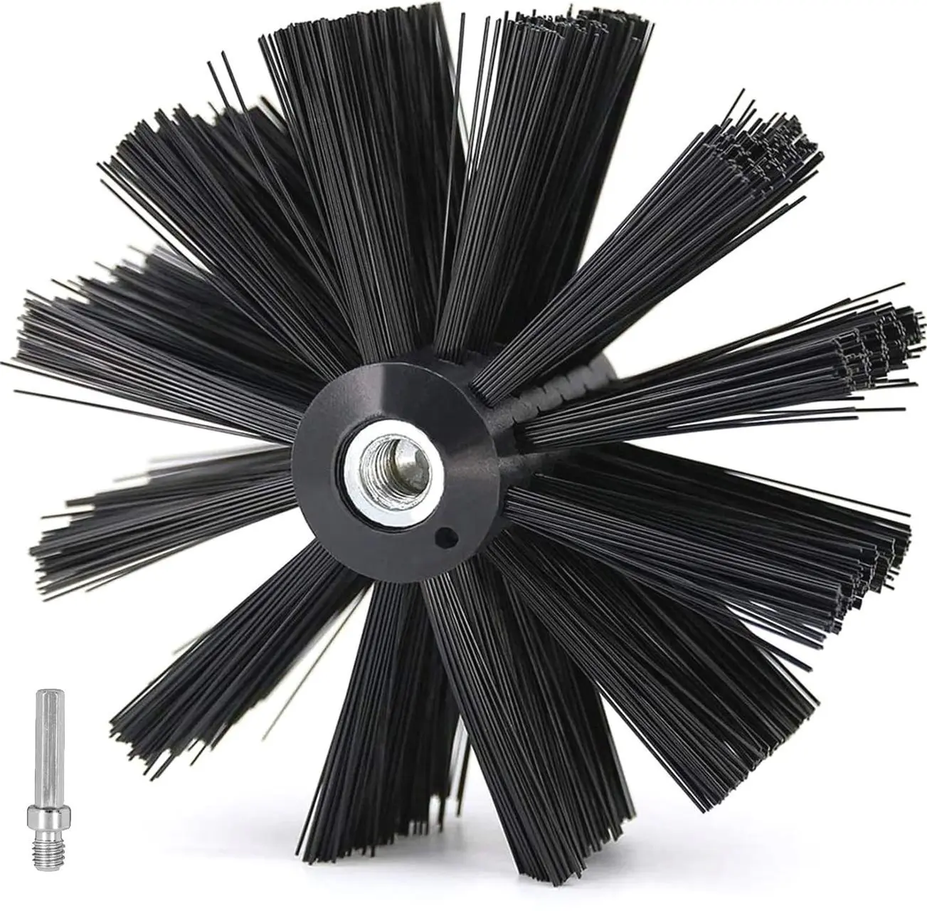 6 Inch Dryer Vent Cleaner Brush Head, Duct Cleaning Brush with 3/8” Hex Shaft Drill Attachment for Dryer Vent Cleaning, Fireplace