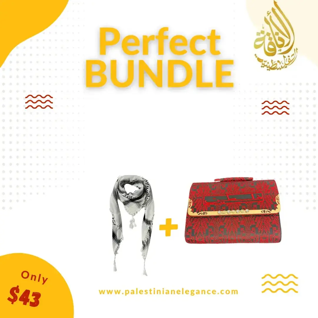 Red Kuffiyeh Handbag & Authentic Kofya Set