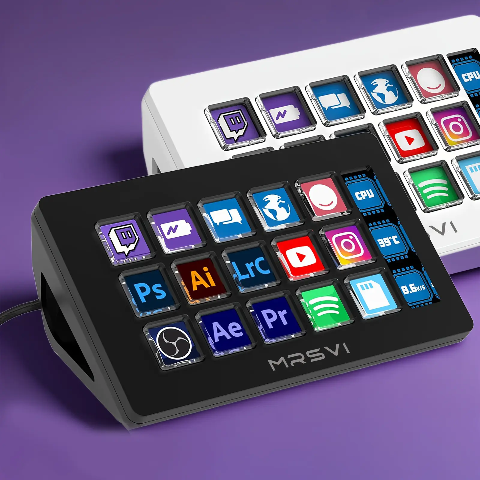LED 15-Key Stream Deck Custom Keyboard for Streaming and Gaming, Gaming Accessory, Programmable Macro Keys for Efficient Control, Compatible with Win/MAC/ps5/xbox, Computer Peripherals