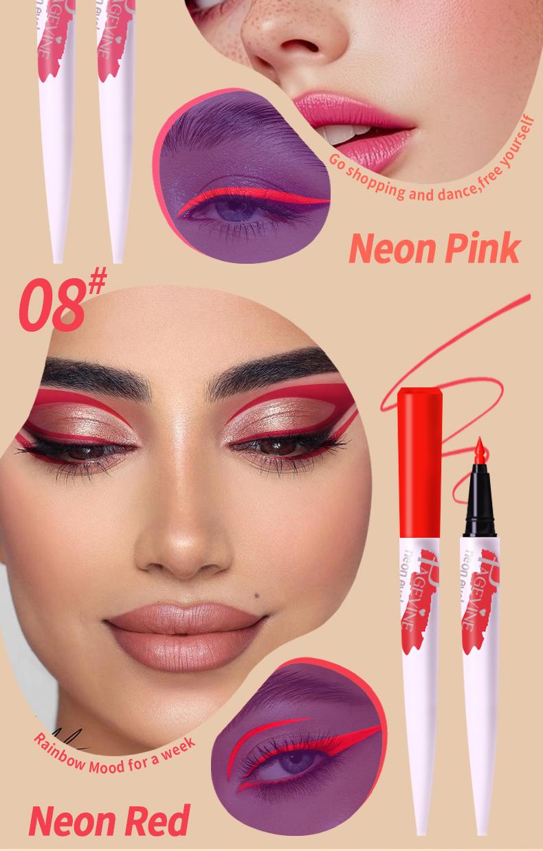 8 Color Liquid Eyeliner Set, Waterproof Smudge Proof Matte Eyeliner with Christmas Tree Tip, Quick Dry Smooth Ink, Long Lasting No Crease, Neon Liner for Bold Graphic & Winged Eye Looks, Perfect for Daily, Festival & Party Makeup        ， 。