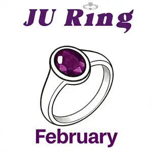 #62 D2  (February) 925 Sterling Silver Natural Gemstone Adjustable Ring Gifts for Women Amethyst Feb.