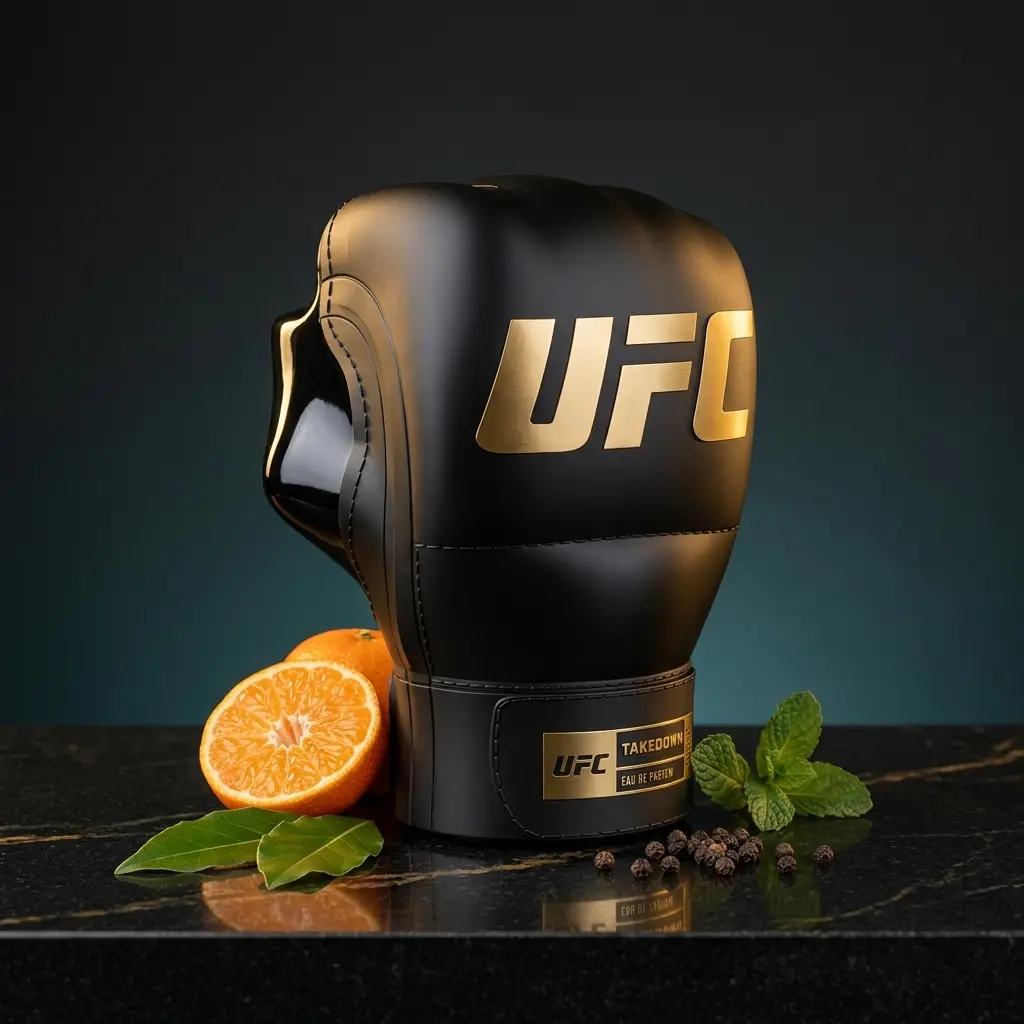 UFC Takedown - Cologne for Men - Long Lasting Marine Amber Scent - Perfume for Men with Mint Pepper Patchouli Notes in UFC Glove Bottle - 3.3 oz