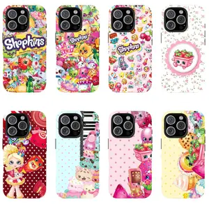 Shopkins cartoon print phone case, suitable for iPhone 11-17 Pro Max/Plus and Samsung Galaxy S23-25.