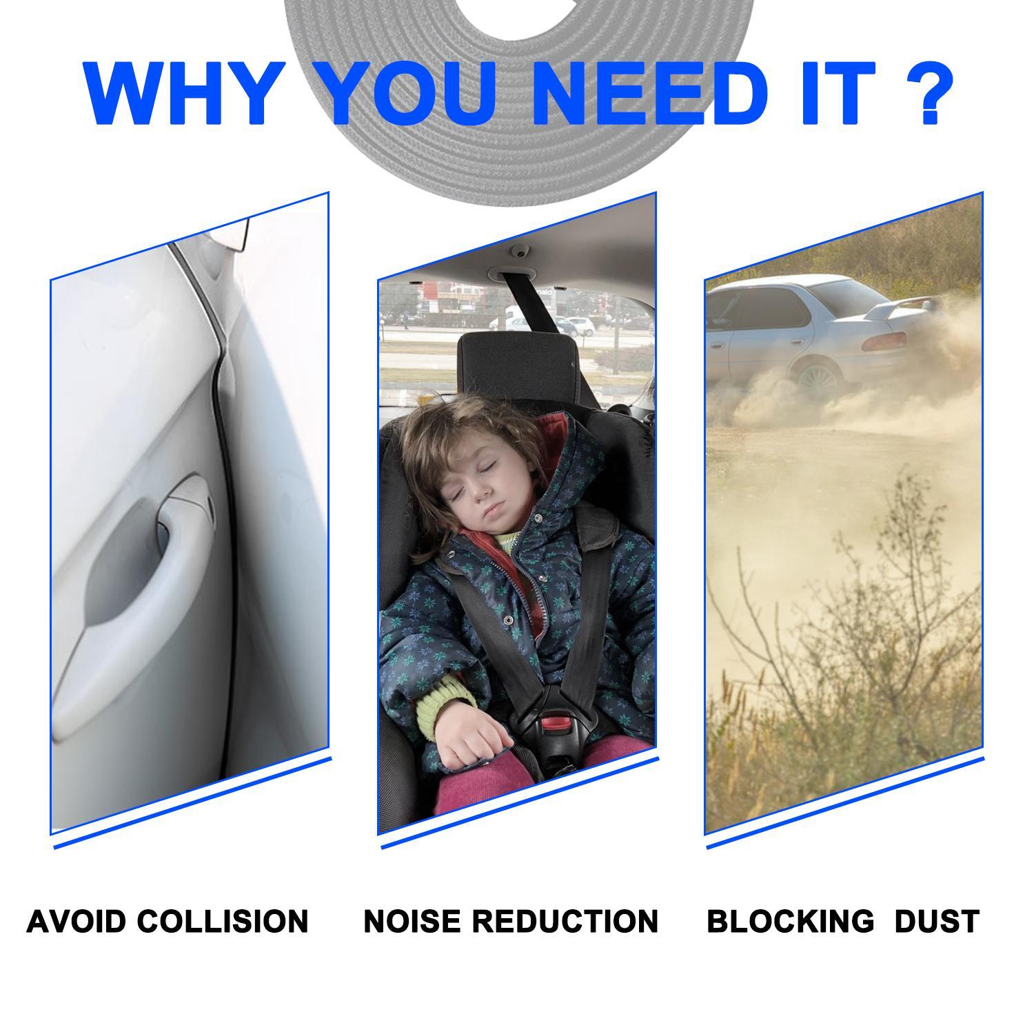 Car Door Edge Guard 16.4FT – Anti-Scratch & Anti-Collision Protection, U-Shaped Cut-to-Fit Bumper Strip, Double Card Slot for Secure Fit on Sedan SUV Truck