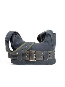 Women's Street Denim Underarm Bag, Crossbody Bags, Sling Bags, Vintage Steampunk Shoulder Bag, Fashion Crossbody Purse Bag for Street Wear