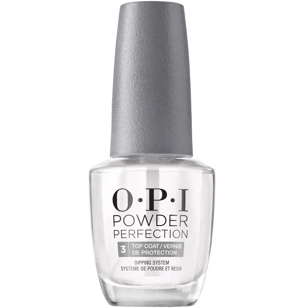 OPI Powder Perfection Step 3 Top Coat 0.5OZ Nail Dipping Powder Top Coat Protects Nails & Clear High Gloss Finish, Nail Polish, Manicure