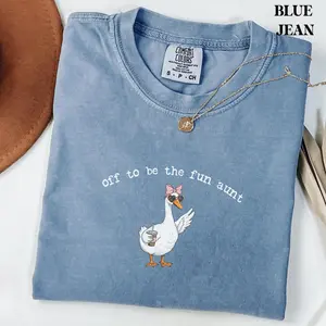 Comfort Colors Funny Aunt Goose T-Shirt, Future Aunt Tee, Aunt Gift Shirt, Pregnancy Announcement Gift, Fun Aunt Top