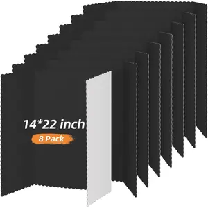 Trifold Poster Board Large Tri Fold Presentation White Display Board Foldable Paperboard for Science Fair School Business Project Exhibition(14 x 22 Inch,Black,8 Pcs)