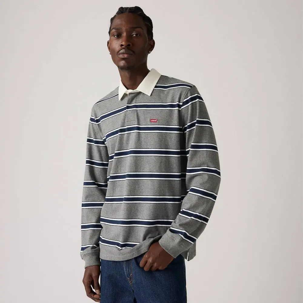 Levi's Men's Rugby Long Sleeve Polo Shirt, Batwing, Menswear