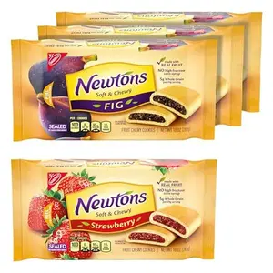 Newtons Soft & Fruit Chewy Fig & Strawberry Cookies Variety Pack, (Fig Bars, Strawberry Bars), 4 Packs