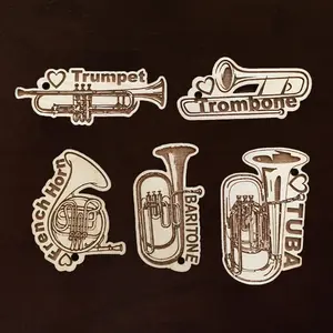 Band instrument personalized WOOD tag, flute, baritone, trumpet, bassoon, piccolo, tuba, trombone, saxophone, french horn, oboe trumpet saxophone