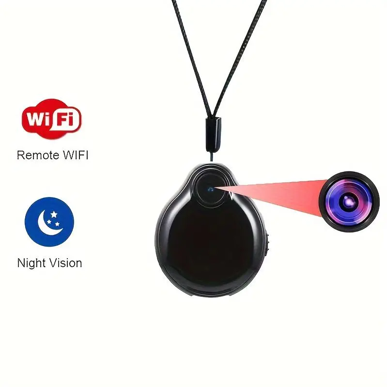 WiFi Wireless Wearable Body Micro Camera, Webcam Motion Sensor Video Recorder Home Security Camera, Smart WiFi IP Network Camera, Nanny Surveillance Camera Built-in Battery